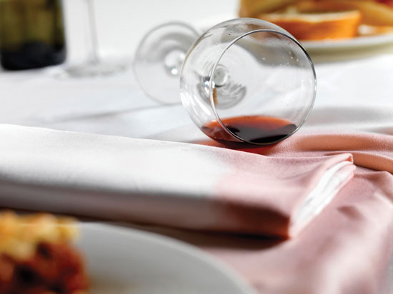 Red wine stains? Cover the stain with a small mound of salt overnight, and wash afterward.